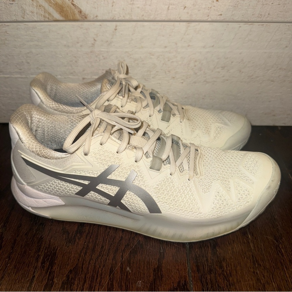 Asics Men's Shoes in Cream and Gray